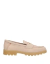 Santoni Woman Loafers Cream Size 6.5 Leather In Neutral
