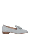 Santoni Woman Loafers Grey Size 8 Leather