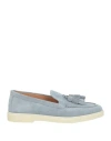 Santoni Woman Loafers Light Blue Size 5 Soft Leather