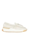 Santoni Woman Sneakers Light Grey Size 10 Soft Leather In Grey