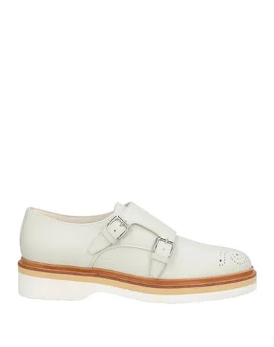 Santoni Woman Loafers Light Grey Size 8 Soft Leather