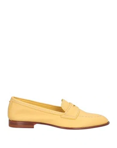 Santoni Woman Loafers Marigold Size 8 Leather In Yellow