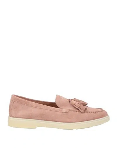 Santoni Woman Loafers Pastel Pink Size 6.5 Soft Leather