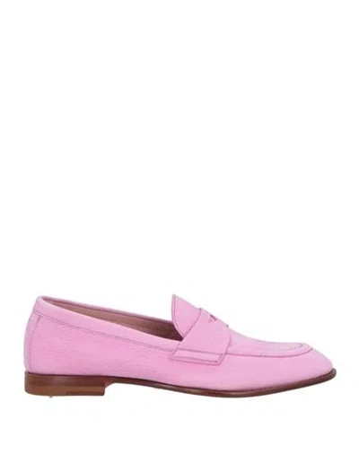 Santoni Woman Loafers Pink Size 6.5 Leather