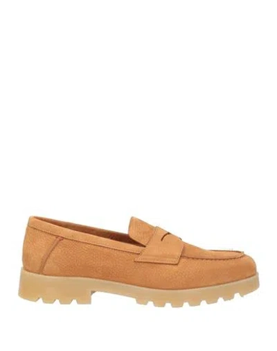 Santoni Woman Loafers Tan Size 8 Leather In Brown