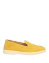 Santoni Woman Loafers Yellow Size 6 Leather In Gold
