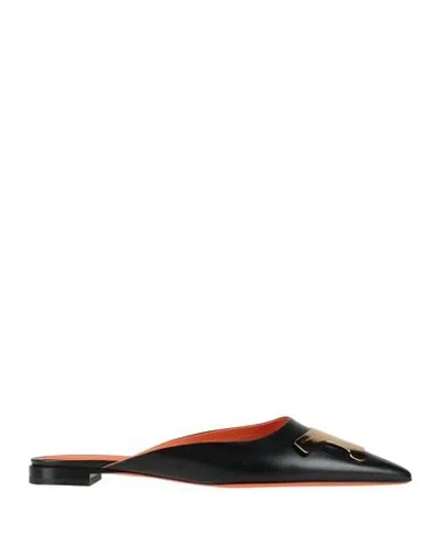 Santoni Woman Mules & Clogs Black Size 7.5 Leather