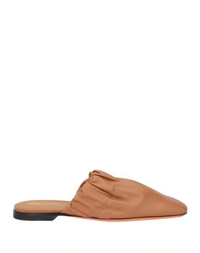 Santoni Woman Mules & Clogs Camel Size 8 Leather In Brown