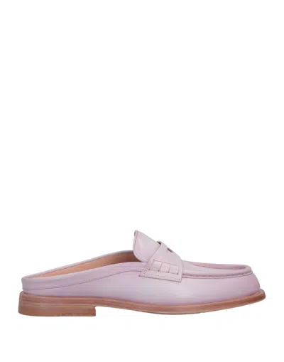Santoni Woman Mules & Clogs Lilac Size 7.5 Soft Leather In Purple