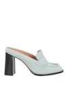 Santoni Woman Mules & Clogs Sky Blue Size 6 Leather In Blue