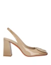 Santoni Woman Pumps Beige Size 7.5 Leather