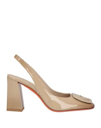 Santoni Woman Pumps Beige Size 7.5 Leather