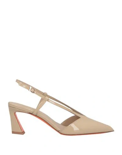 Santoni Woman Pumps Beige Size 8 Leather