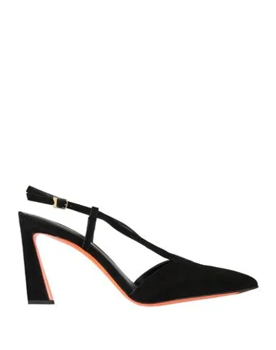 Santoni Woman Pumps Black Size 10 Leather