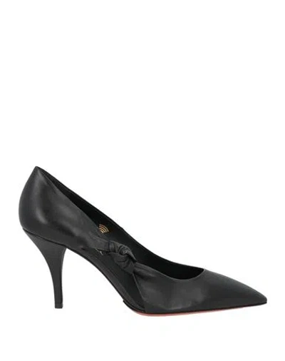 Santoni Woman Pumps Black Size 10.5 Soft Leather