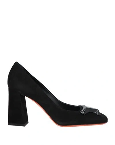 Santoni Woman Pumps Black Size 7 Leather