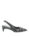 Santoni Woman Loafers Black Size 11 Soft Leather