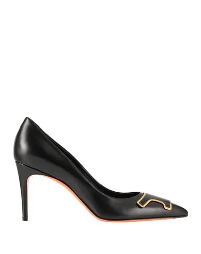 Santoni Woman Pumps Black Size 8 Leather