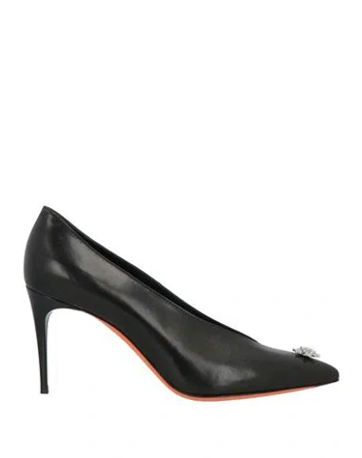 Santoni Woman Pumps Black Size 8 Leather
