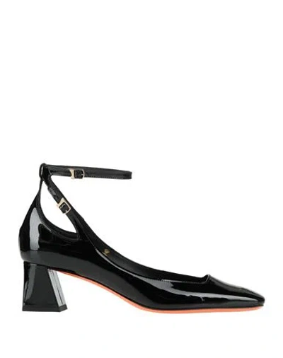 Santoni Woman Pumps Black Size 8 Leather