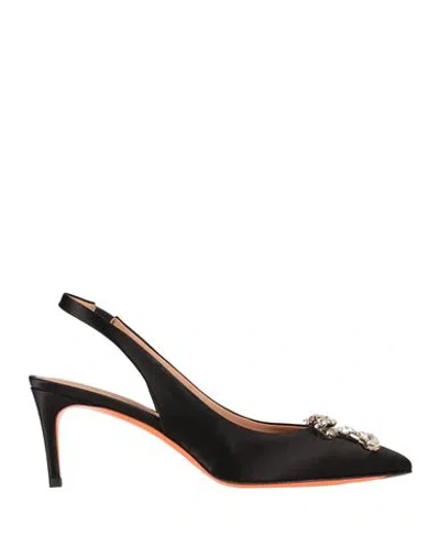 Santoni Woman Pumps Black Size 8 Textile Fibers