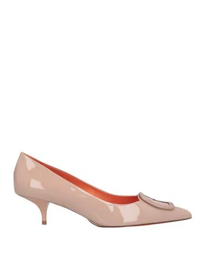 Santoni Woman Pumps Blush Size 6.5 Leather In Pink