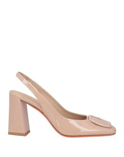 Santoni Woman Pumps Blush Size 8 Leather In Pink