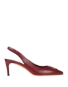 Santoni Woman Pumps Brick Size 8 Leather In Red