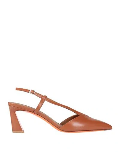 Santoni Woman Pumps Brown Size 5.5 Leather