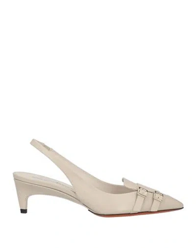 Santoni Woman Loafers Cream Size 10 Soft Leather In White