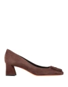 Santoni Suede Buckle Block-heel Pumps In Brown