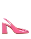 Santoni Woman Pumps Fuchsia Size 8 Leather In Pink