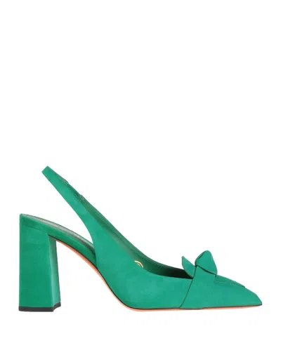 Santoni Pumps 70069 Suede In Green