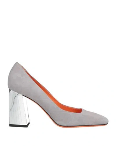 Santoni Woman Pumps Grey Size 8 Leather