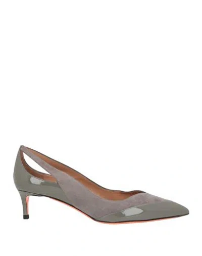 Santoni Woman Pumps Grey Size 8.5 Leather