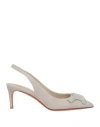 Santoni Woman Pumps Light Grey Size 8 Leather