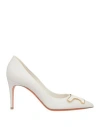 Santoni Woman Pumps Off White Size 8 Leather
