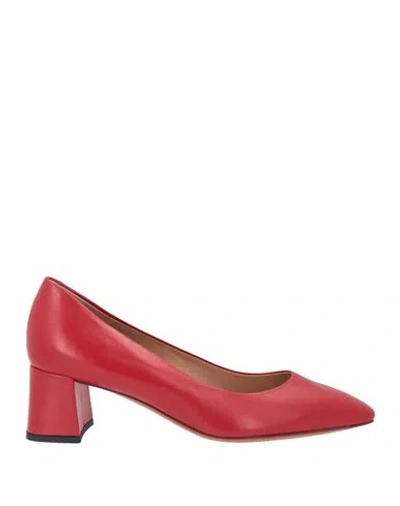 Santoni Woman Pumps Red Size 5 Soft Leather