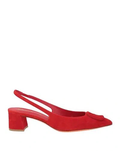 Santoni Woman Pumps Red Size 7 Leather