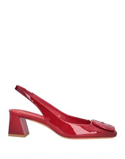 Santoni Woman Pumps Red Size 7.5 Leather