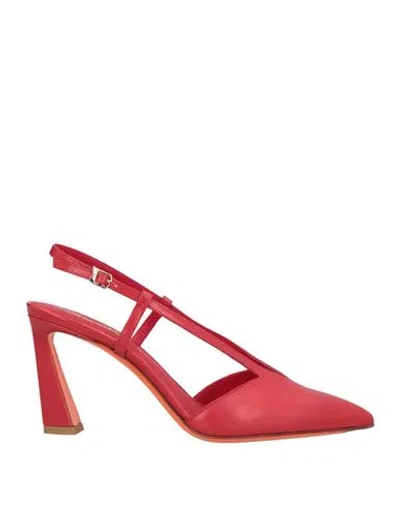 Santoni Woman Pumps Red Size 8 Leather