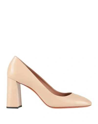 Santoni Woman Pumps Sand Size 5.5 Leather In Beige