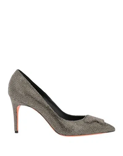 Santoni Woman Pumps Silver Size 8 Leather