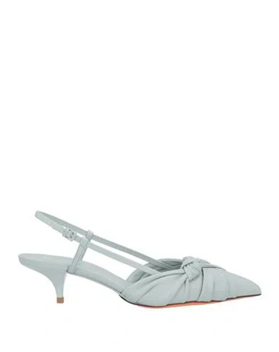 Santoni Woman Pumps Sky Blue Size 9 Soft Leather