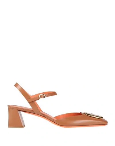 Santoni Woman Pumps Tan Size 5.5 Leather
