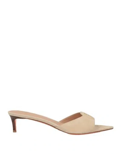 Santoni Woman Sandals Beige Size 8 Leather In Multi