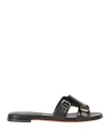 Santoni Woman Sandals Black Size 6 Soft Leather