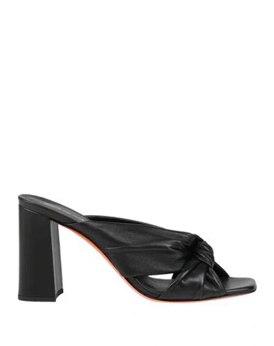 Santoni Woman Sandals Black Size 7 Leather