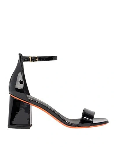 Santoni Woman Sandals Black Size 7 Leather