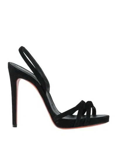 Santoni Woman Sandals Black Size 11 Soft Leather